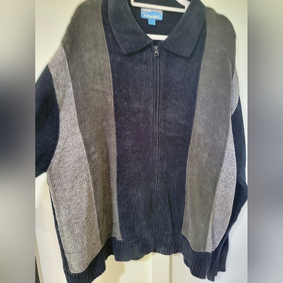 Staghill VTG Men's Striped Sweater - Blue and Gray - Picture 10 of 12